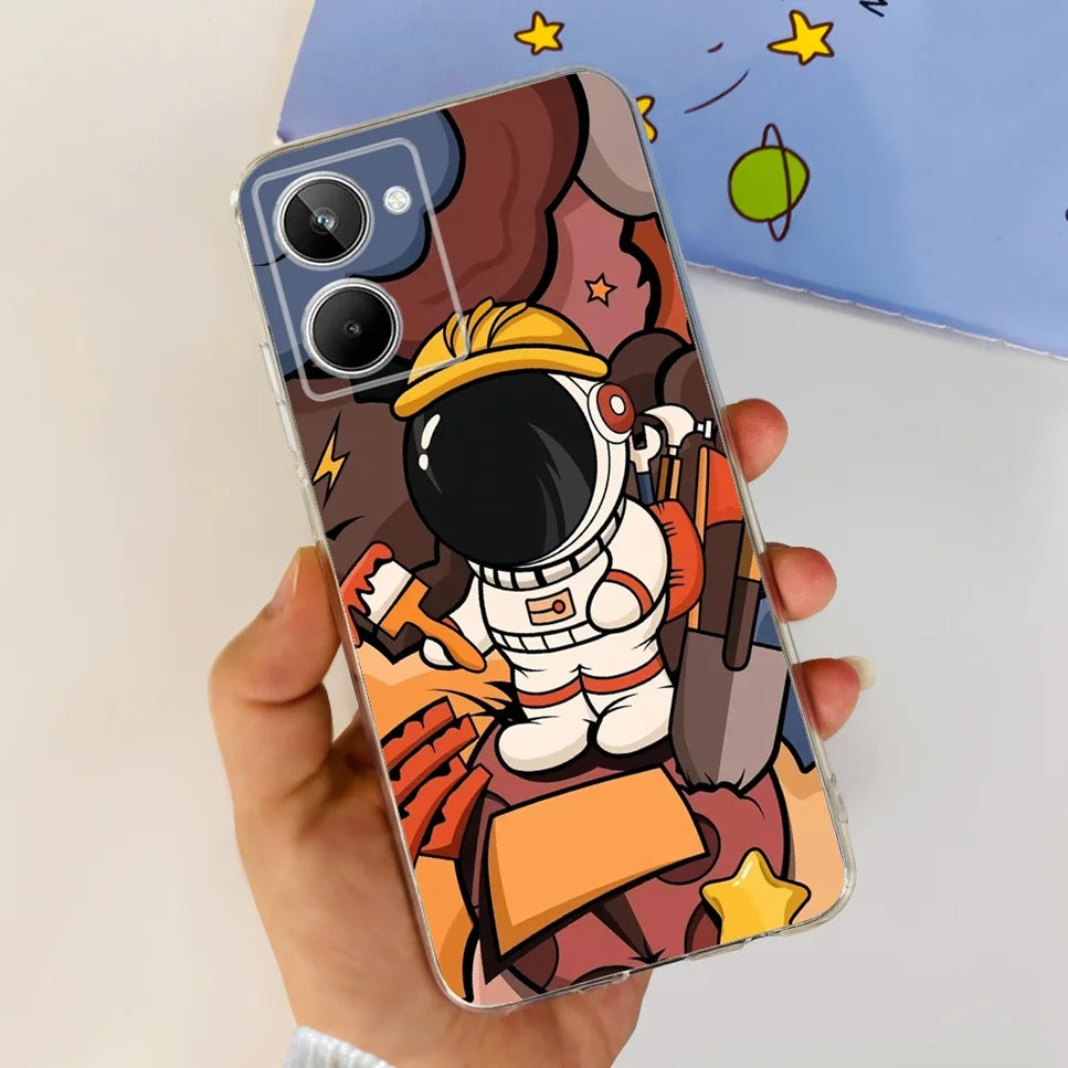 Para Realme 10 4G RMX3630 funda de teléfono suave de silicona TPU a prueba de golpes para Realme 10 funda protectora trasera con diseño de dibujos animados bonitos