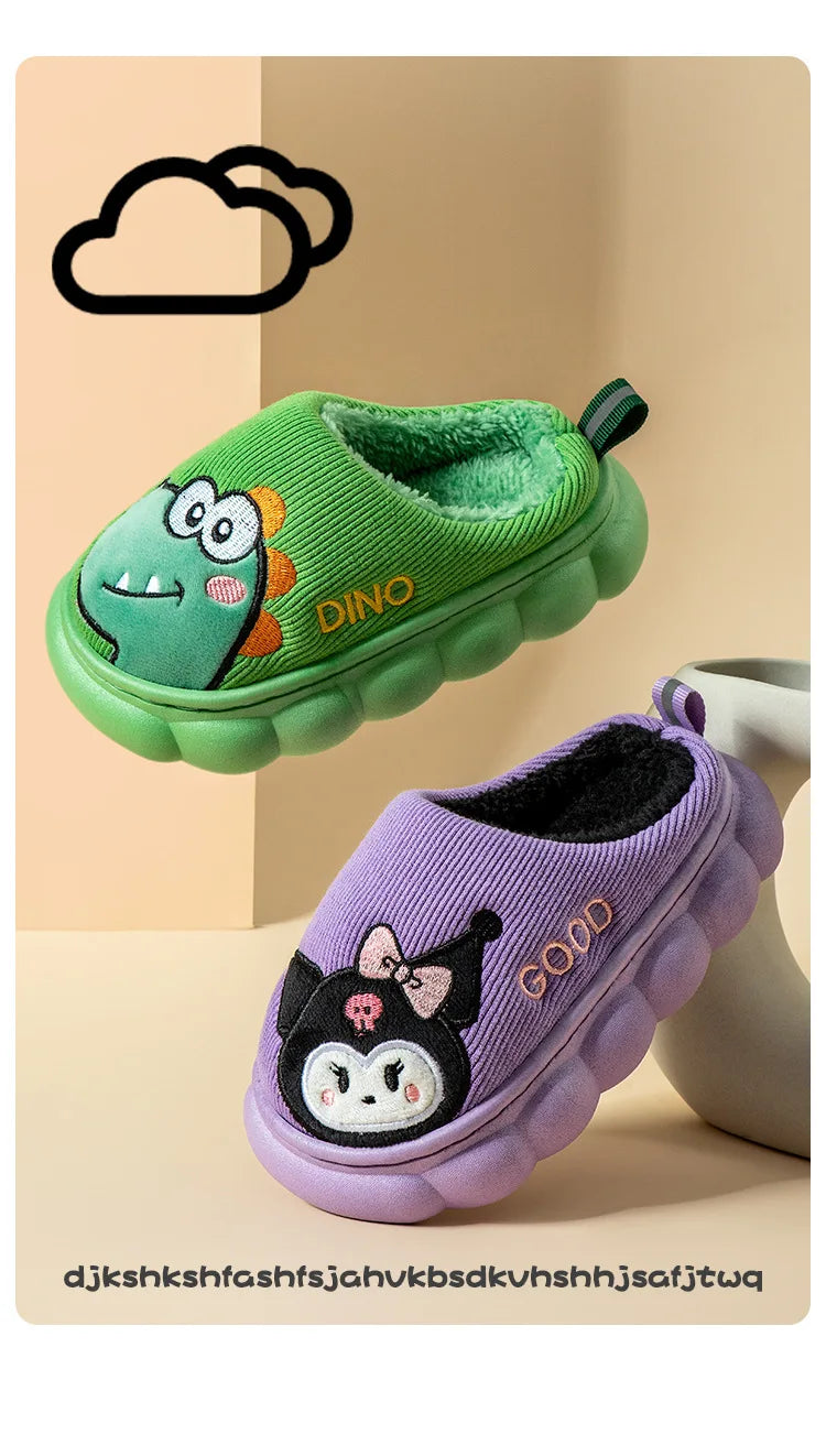 Otoño Invierno niños zapatillas de algodón niños pequeños interior antideslizante cálido Zapatilla de casa niños niñas bebé lindo zapatos de felpa de dibujos animados