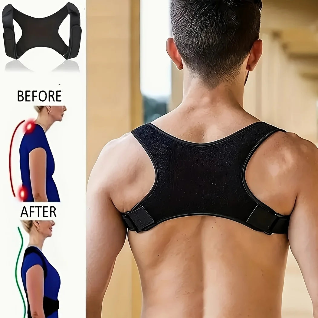 Corrector de postura ajustable, cinturón de soporte para espalda, transpirable, antideslizante, soporte ergonómico para una postura mejorada, adecuado para Sitti