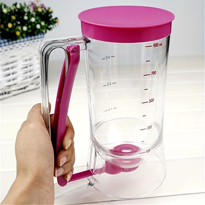 Dispensador de masa de 900ml, embudo graduado de mano, Dispensador de masa para panqueques, magdalenas y pasteles, 1 Uds.