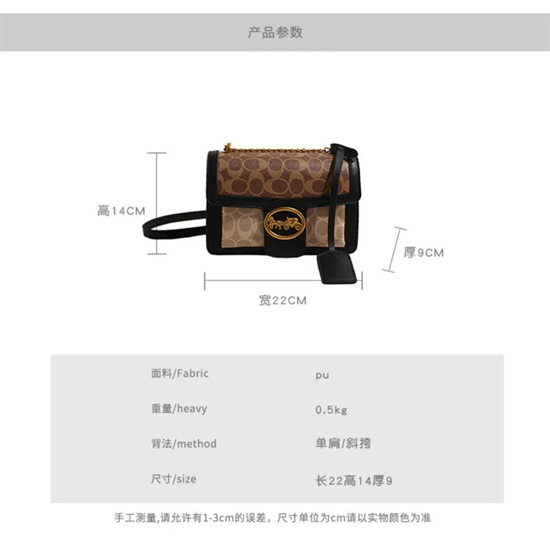 Bolso de Mujer de Diseño Avanzado 2026, Nuevo, Moderno y Elegante, con Cadena, Versátil, Bandolera, Bolso Cuadrado Pequeño