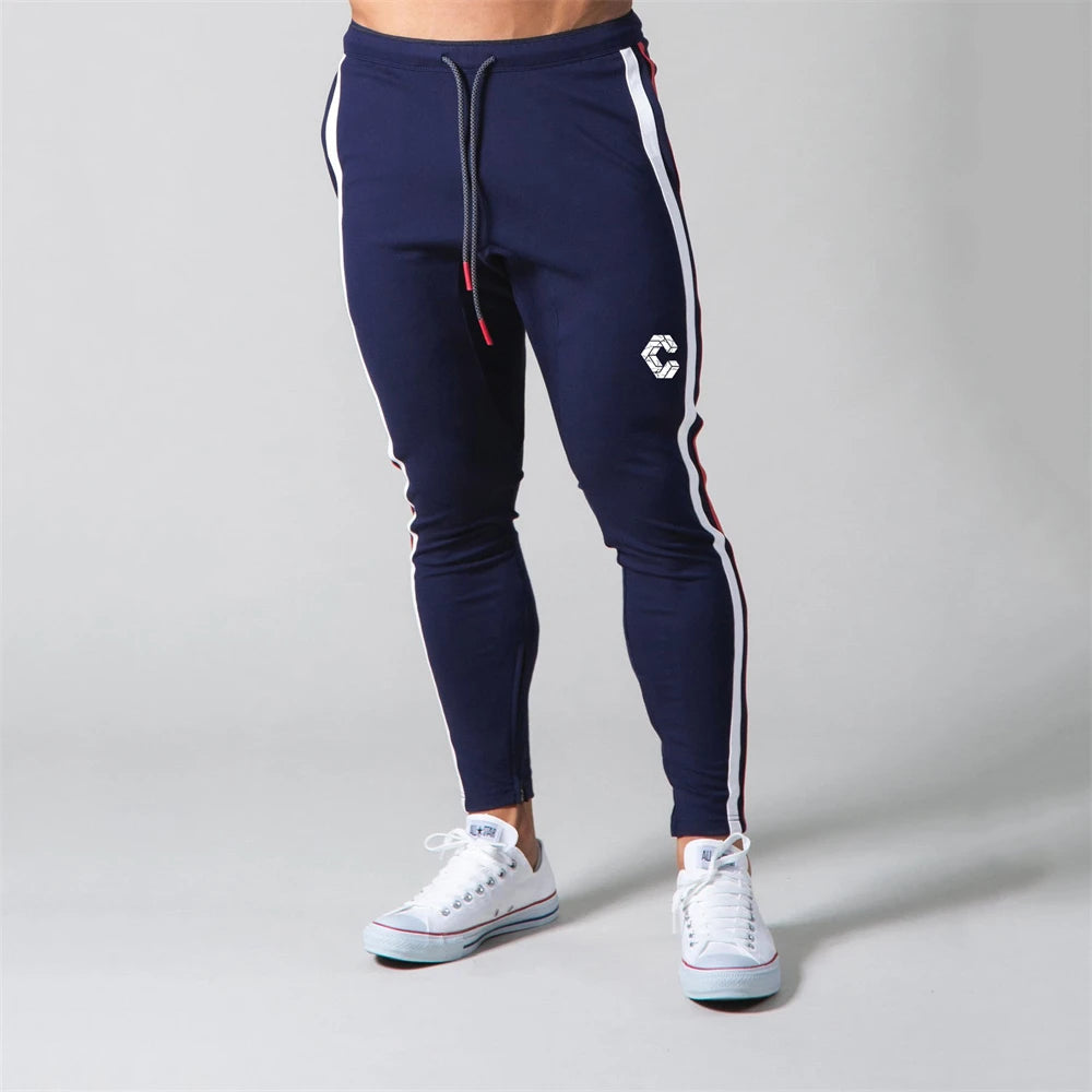 Corons 2024, pantalones de chándal a rayas laterales para hombre, pantalones de algodón para entrenamiento de gimnasio, pantalones pitillo informales a la moda para hombre