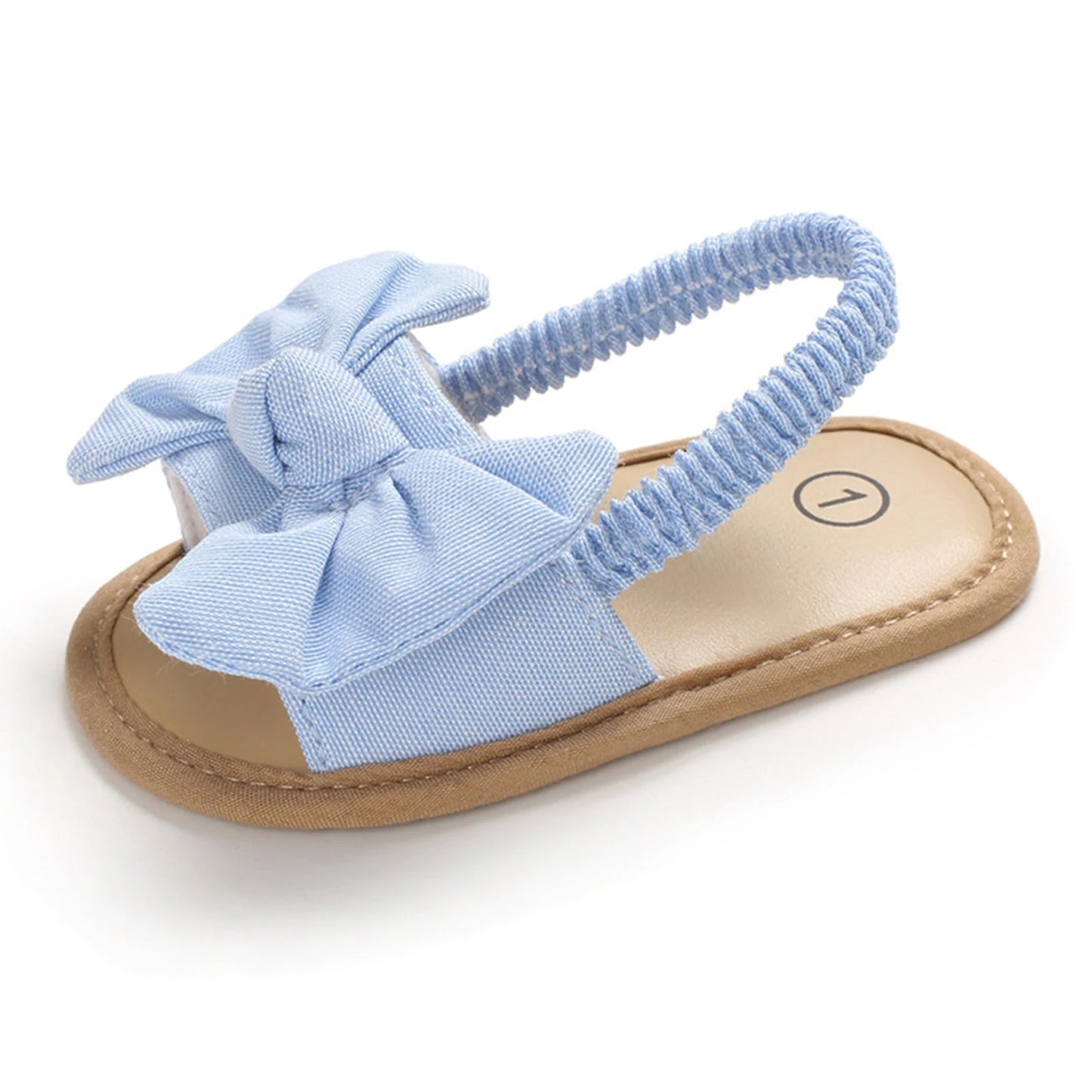 Lindas sandalias de bebé con lazo para niña, zapatos de verano de princesa, suela suave, antideslizantes, punta abierta, zapatos infantiles para caminar, zapatillas de playa