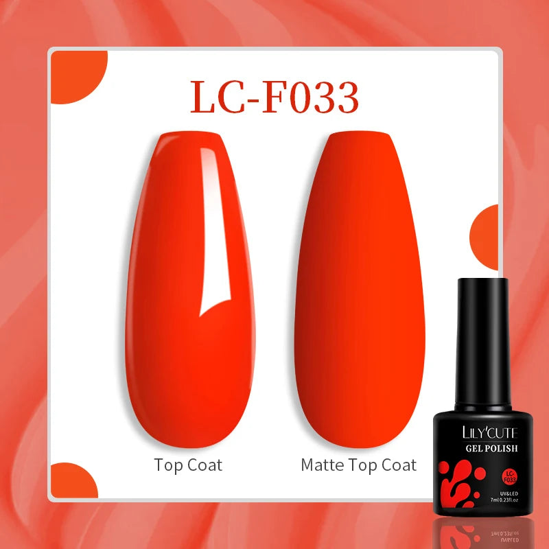 LILYCUTE-esmalte en Gel para uñas, barniz semipermanente para manicura, con LED UV, 129 colores, 7ML