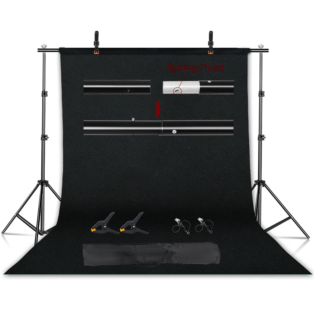 Kit de soporte para fondo fotográfico SH con sistema de soporte ajustable, fondos para estudio fotográfico, marco de pantalla verde Chromakey