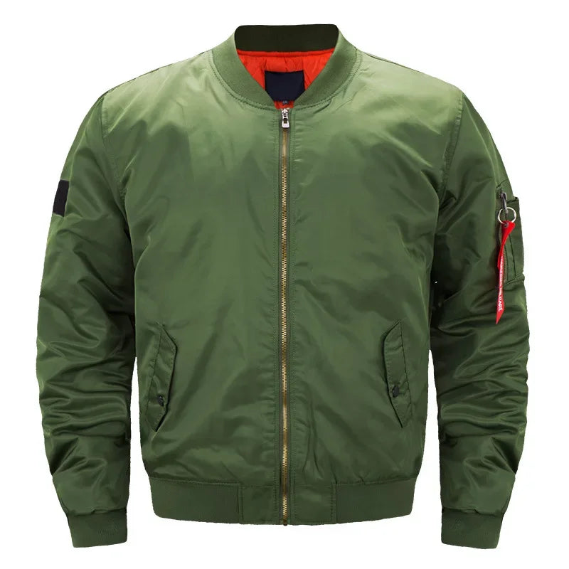 MA-1 chaqueta Bomber de vuelo para hombre, chaquetas informales gruesas y finas con cremallera, abrigo de invierno impermeable para piloto de béisbol, talla grande 8XL