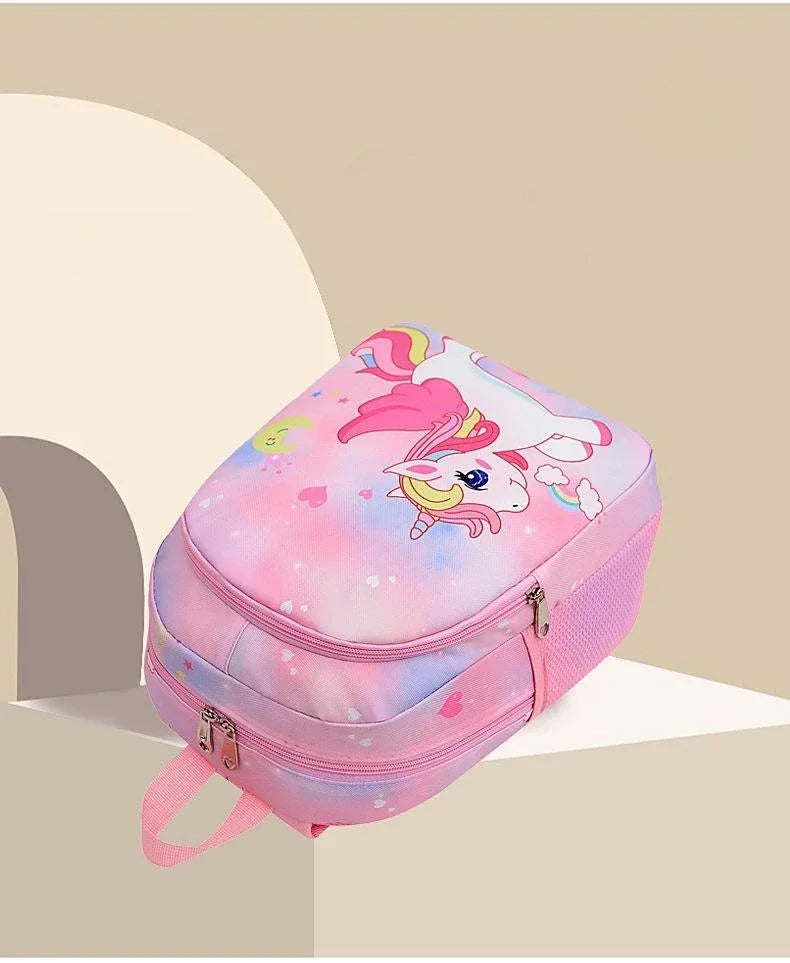 Nueva mochila para niños, bonita mochila escolar con estampado de sirena y unicornio de dibujos animados, mochila escolar ligera para guardería