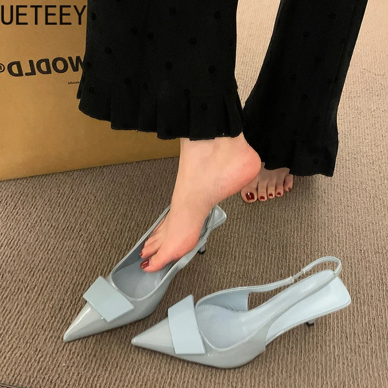 Sandalias de tacón alto para mujer, estilo de moda con punta en pico, diseño para banquetes y fiestas, verano 2026