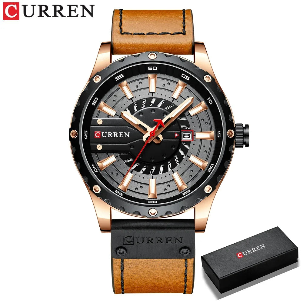 Marca CURREN, reloj de cuarzo para hombre, nueva moda, resistente al agua, informal, de negocios, militar, reloj para hombre, relojes con fecha automática, reloj Masculino