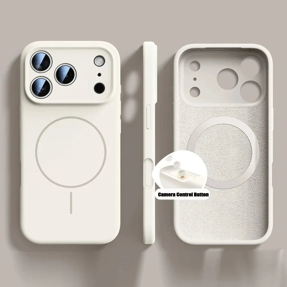 Nueva funda magnética de silicona líquida para iPhone 17 16 15 14 13 12 Pro Max 16 Plus Air fundas suave Original para iPhone 17 16 Pro Max funda para iphone 17 pro max