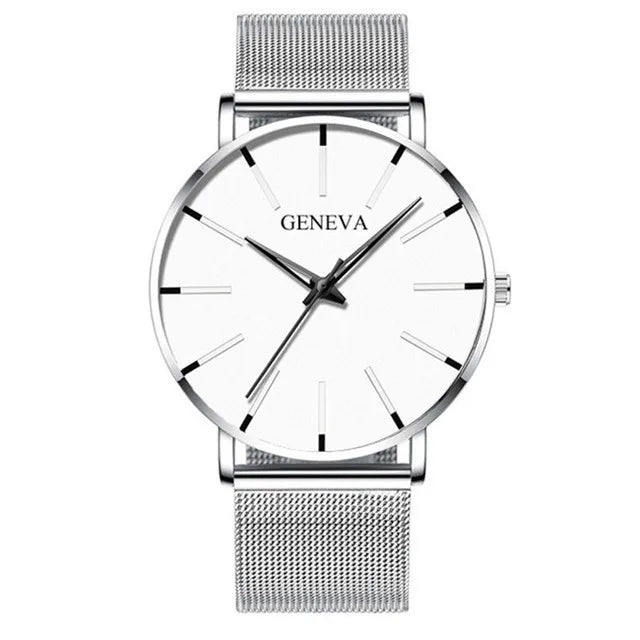Reloj de pulsera de cuarzo para hombre minimalista ultrafina