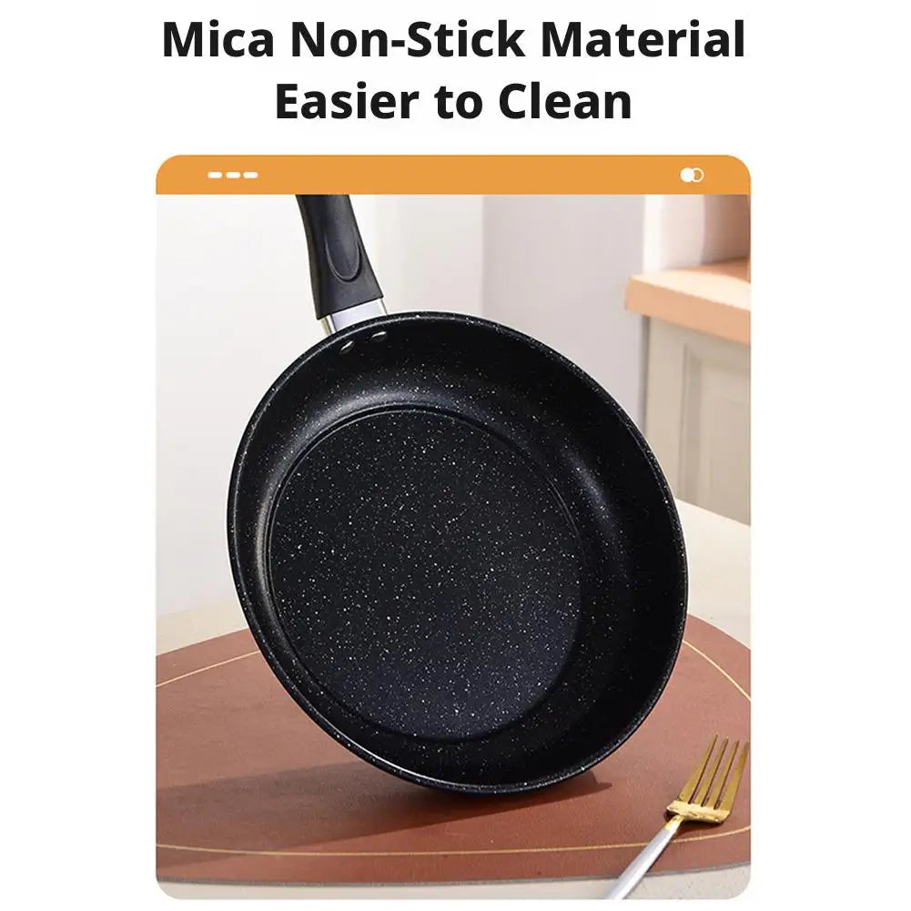 Sartén antiadherente con revestimiento de piedra Maifan, fondo plano, ideal para preparar huevos, tortillas y carne, apta para cocinas de inducción y de gas, utensilio de cocina.