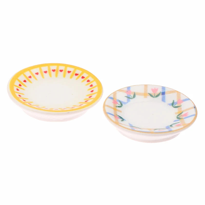 Mini platos para casa de muñecas, modelo de casa de muñecas, decoración de cocina de simulación, accesorios para casa de muñecas, juguetes para juego de imitación, 5 uds., 1/12