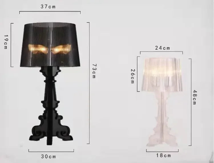 Lámpara de mesa de fantasma barroco blanco transparente de diseñador nórdico, iluminación para sofá, decoración, luz ambiental LED