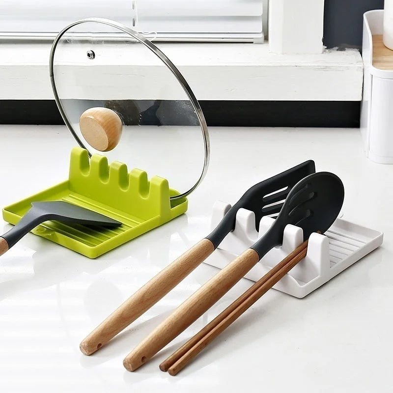 Soportes para cucharas de cocina, tenedor, espátula, estante, organizador, soporte para palillos de plástico, almohadilla antideslizante para cucharas