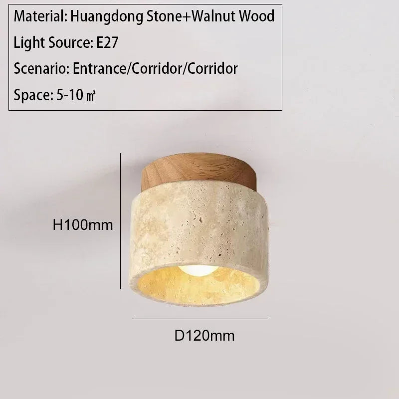 Lámpara de techo LED de piedra travertino, accesorio de iluminación para pasillo, sala de estar, comedor, decoración de dormitorio, lámpara de techo