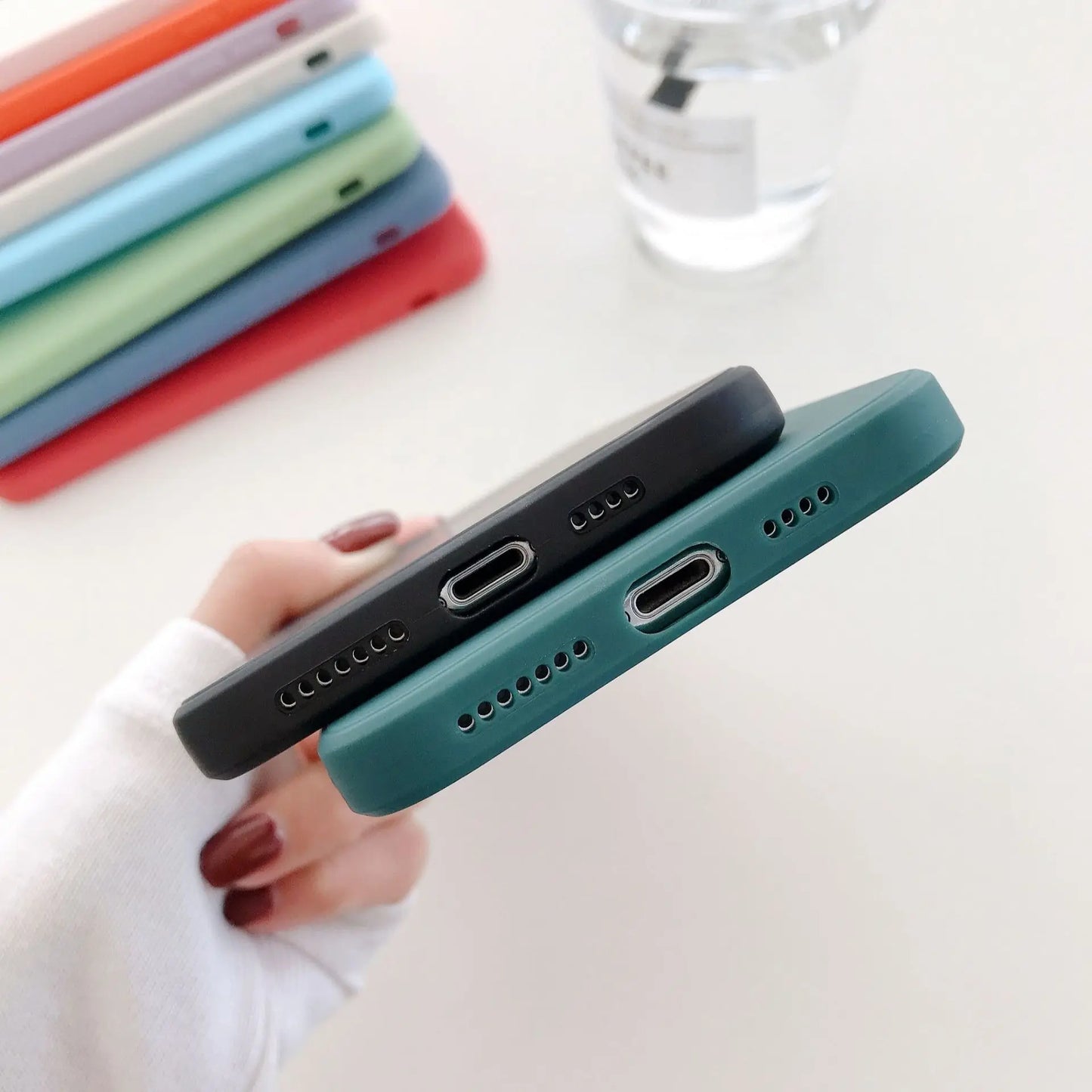 Funda de teléfono con protección de cámara para iPhone 11, 12, 13, 14 Pro Max XS X XR 7 8 Plus SE 2020, fundas traseras de parachoques a prueba de golpes