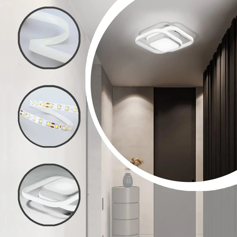 Lámpara de techo LED moderna para sala de estar, dormitorio, guardarropa, pasillo, escalera, luz de techo, decoración interior del hogar, accesorio de iluminación