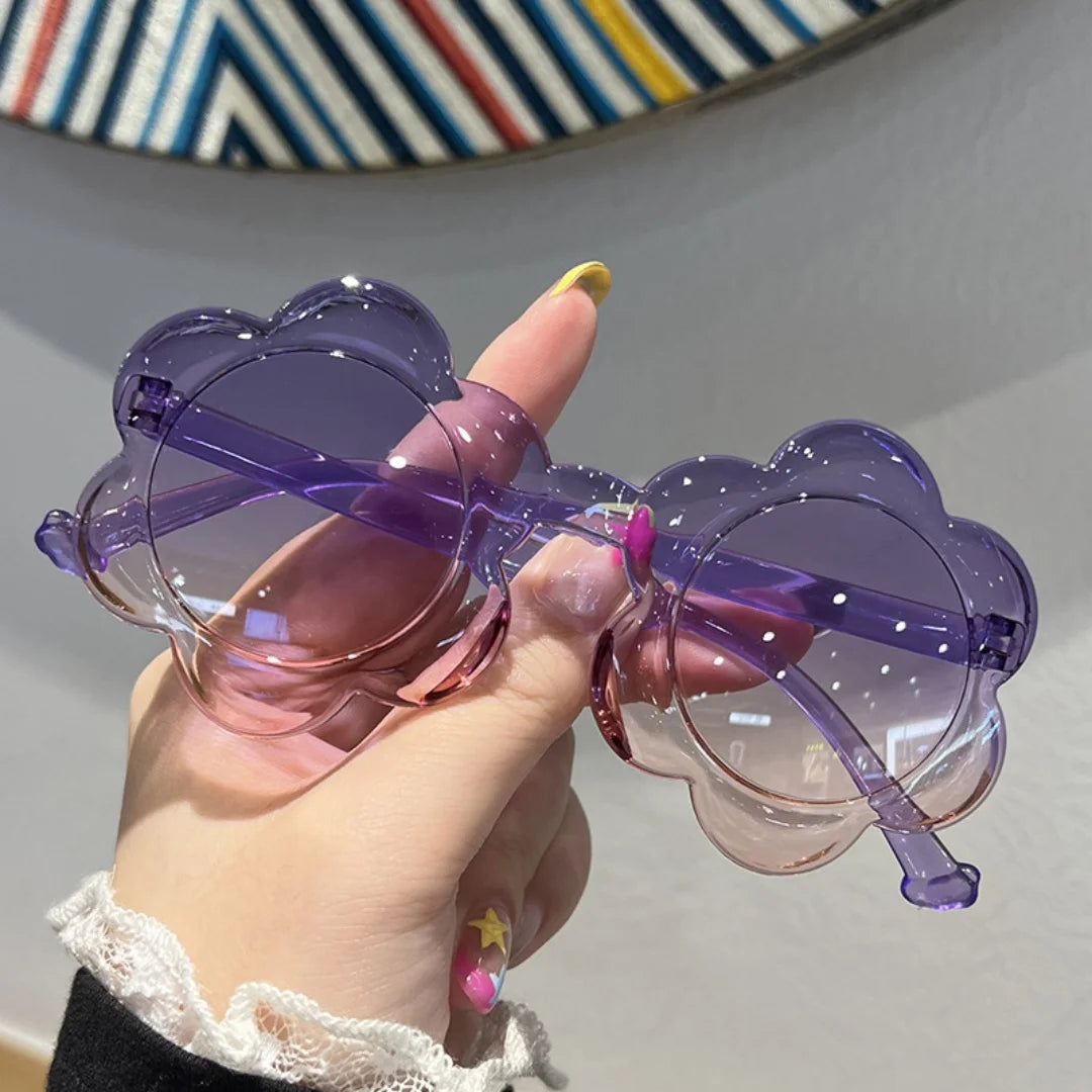 Gafas de sol con forma de flor para mujer, gafas de sol con montura de pétalos a la moda, protección UV385, lentes transparentes coloridas, gafas para fiesta en la playa
