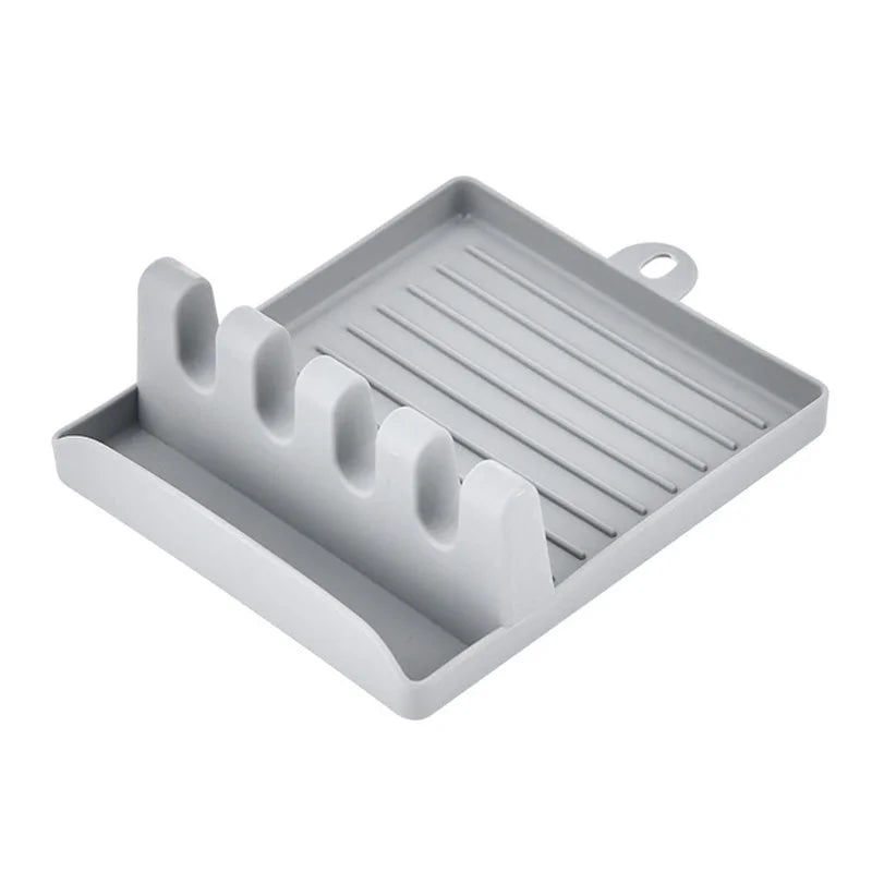 Soportes para cucharas de cocina, tenedor, espátula, estante, organizador, soporte para palillos de plástico, almohadilla antideslizante para cucharas