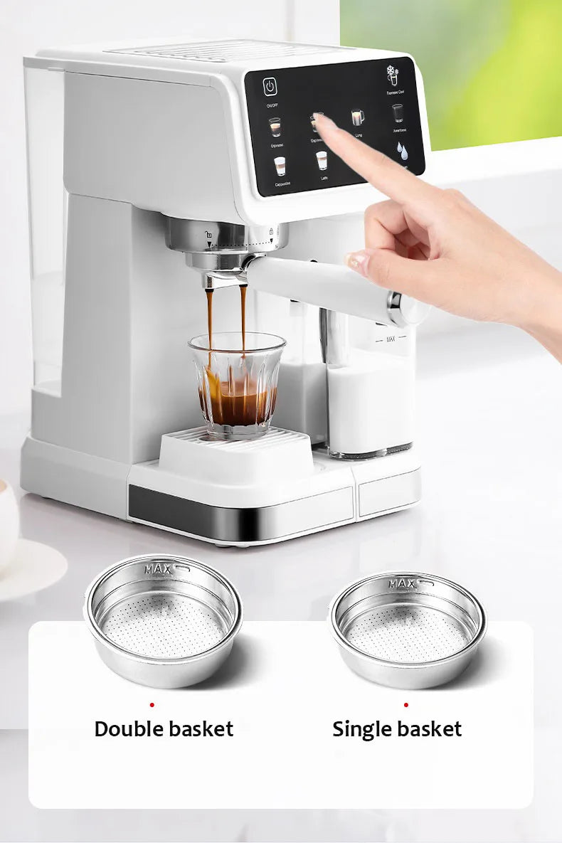 Cafetera Espresso con bomba italiana de 220V, cafetera automática para espumar espuma de leche para uso doméstico