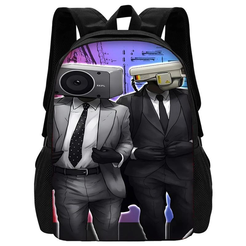 Mochila de baño Skibidi escolar para niños con bolsas para el almuerzo, bolsas para lápices, mochilas escolares para niños y niñas, el mejor regalo