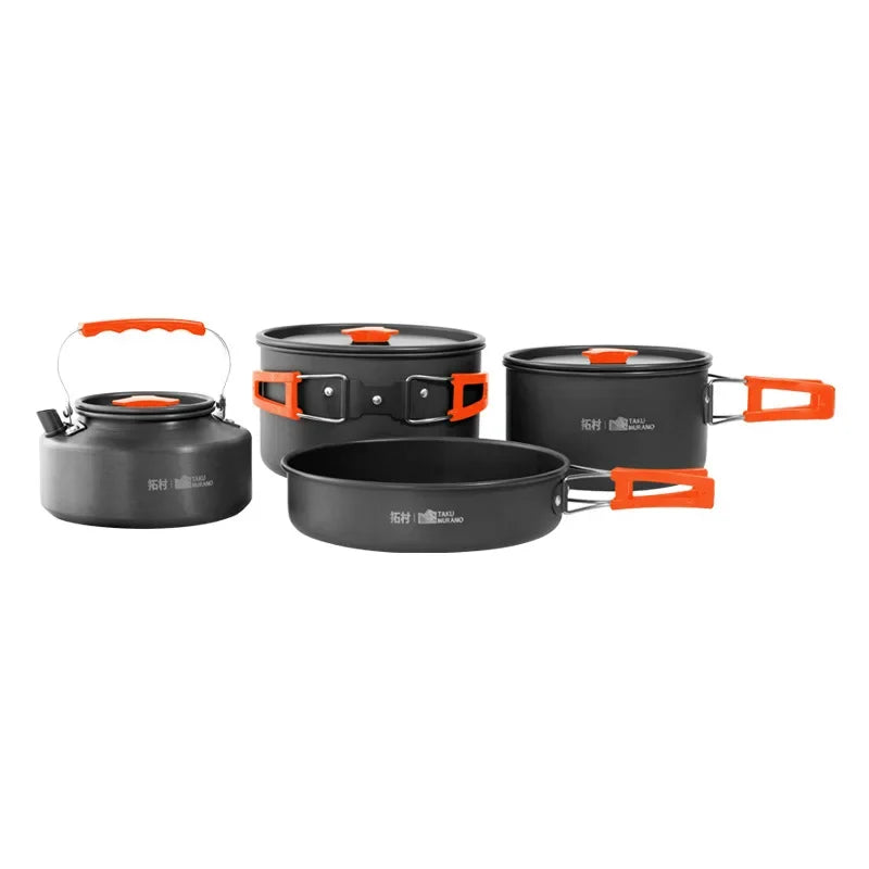 Juego de utensilios de cocina para acampar, juego de utensilios de cocina ultraligeros de aluminio, juego de utensilios de cocina portátiles para viaje con bolsa de almacenamiento