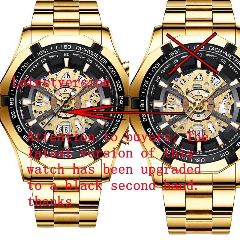 Relojes BINBONG de negocios para Hombre, Reloj de cuarzo luminoso con calendario resistente al agua para Hombre, Reloj de acero inoxidable para Hombre