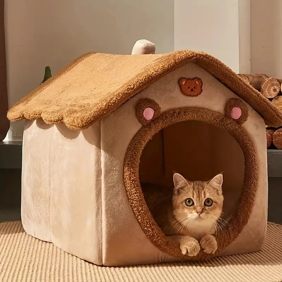 Casa Plegable para Mascotas, Desmontable y Lavable, Cueva para Gatos, Sofá Cama para Perros Extra Pequeños y Gatos Pequeños y Medianos