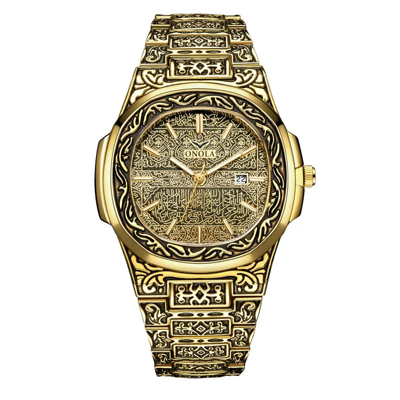 Relojes para hombre ONOLA, relojes de pulsera de cuarzo informales a la moda, reloj masculino de marca superior, relojes de pulsera de cuero de lujo con calendario