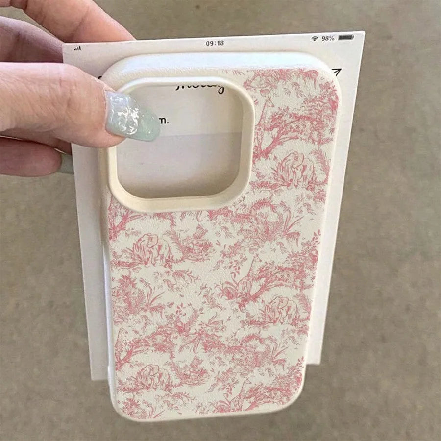 Funda de Silicona con Diseño Floral de Lichí Rosa para iPhone 17, 17 Air, 16, 15, 14, 13, 12, 11 Pro Max, Funda para iPhone 16, 15, 14 Plus