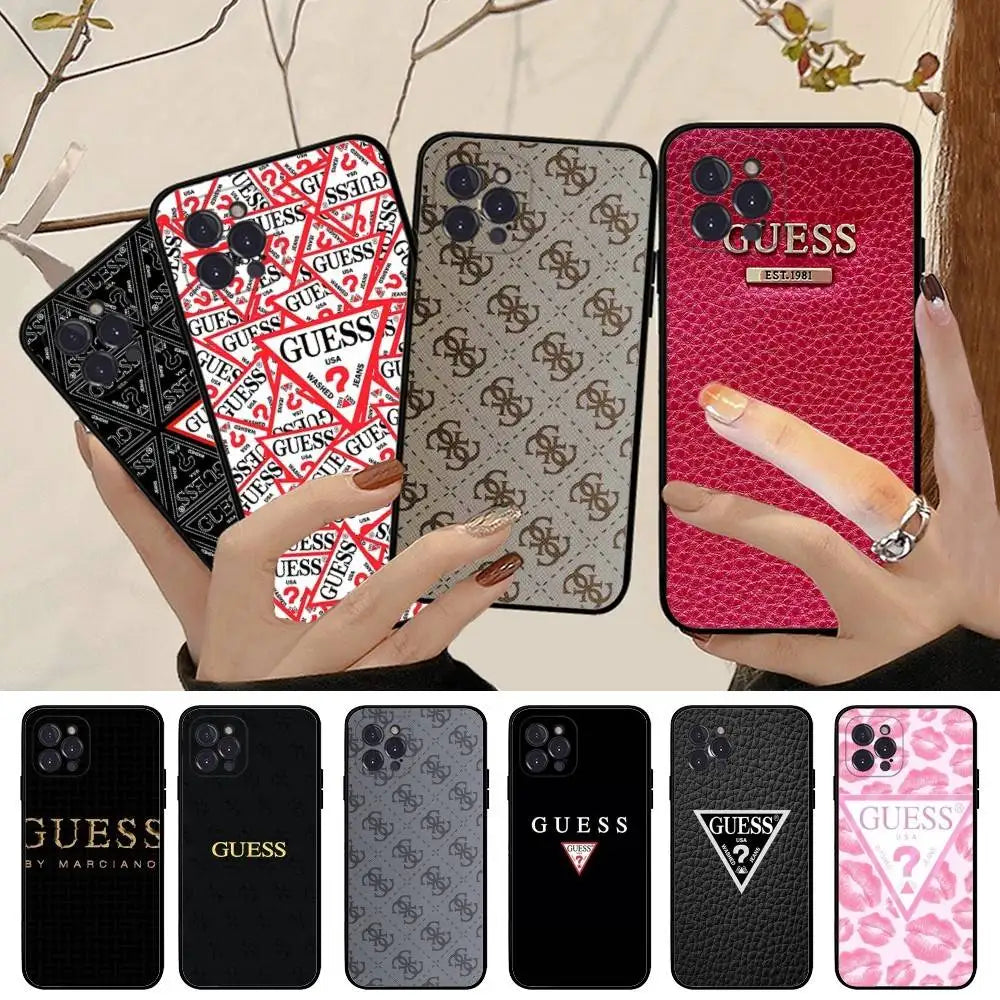 Funda para Teléfono de la Marca de Moda G-Guess para iPhone 17 16 15 16e 14 13 12 11 Pro Max Plus