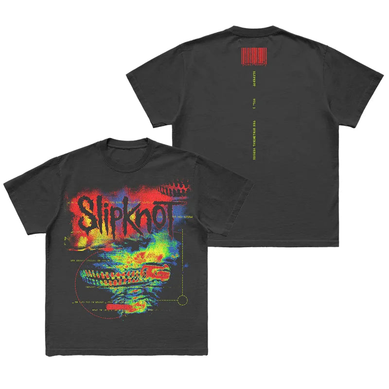 Camiseta con estampado de banda de estilo gótico de SLIPKNOT, camiseta gráfica 100% de algodón para hombres y mujeres, ropa de calle de verano