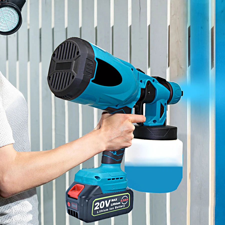 Pistola de pulverización eléctrica de 800ML, pulverizador de pintura inalámbrico, aerógrafo para revestimiento de acero y muebles, compatible con batería de 21V