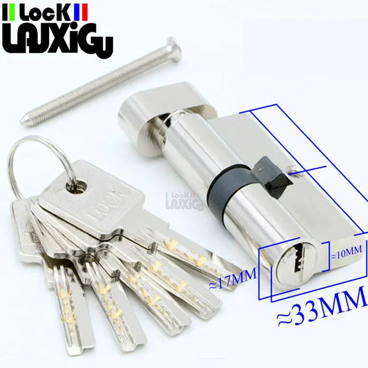 Cilindro de cobre de alta calidad, cerradura de cilindro para puerta exterior, cerradura de entrada, cerradura de puerta de cilindro, 5 llaves, cerradura de puerta de 50MM-120MM