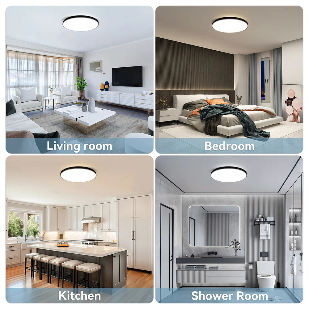Lámpara de techo con control remoto, lámpara led para dormitorio, lámparas de techo grandes, luces Led con control remoto, luces led regulables