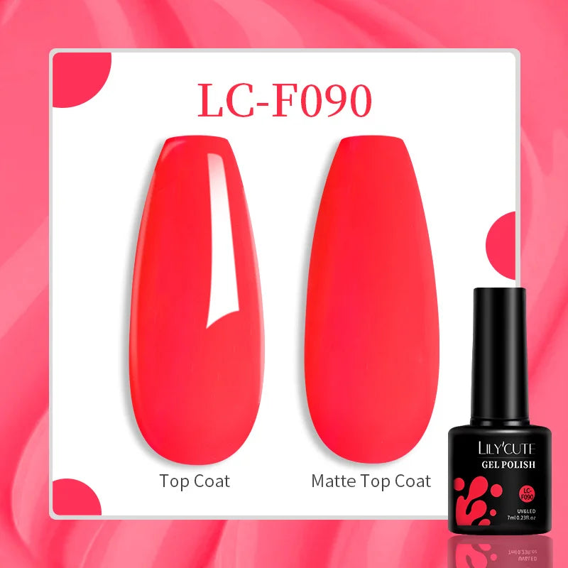 LILYCUTE-esmalte en Gel para uñas, barniz semipermanente para manicura, con LED UV, 129 colores, 7ML