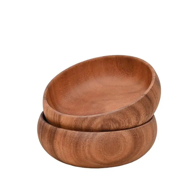 NUEVO Tazón de Madera Maciza Hecho a Mano, Vajilla de Madera para Frutas, Ensaladas, Postres y Arroz