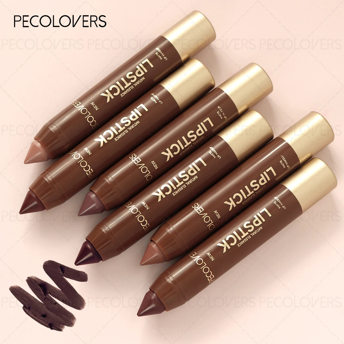 Delineador de labios y lápiz labial 2 en 1 (1 unidad): acabado mate, para definir el contorno de labios, se adapta a estilos de maquillaje de otoño e invierno