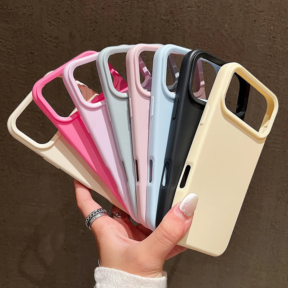 Funda protectora de silicona de Color caramelo para iPhone 17 Pro Max 17 Air 17 Pro, funda trasera de TPU suave mate a prueba de golpes