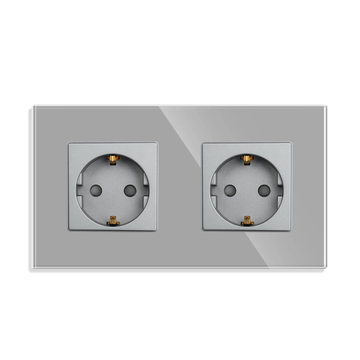 Bingoelec-interruptor de luz inteligente gris y enchufe de pared WiFi con Panel de cristal, interruptores con enchufes para mejorar el hogar