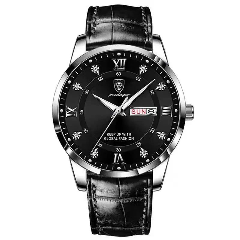 Reloj POEDAGAR Original de alta calidad para hombre, reloj de pulsera deportivo de cuero luminoso resistente al agua para hombre, relojes casuales elegantes de cuarzo para hombre