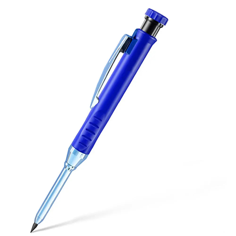 Lápiz mecánico de carpintero sólido de 2,8mm con afilador para construcción de carpintería, lápiz de carpintero de cabeza larga, suministro de papelería