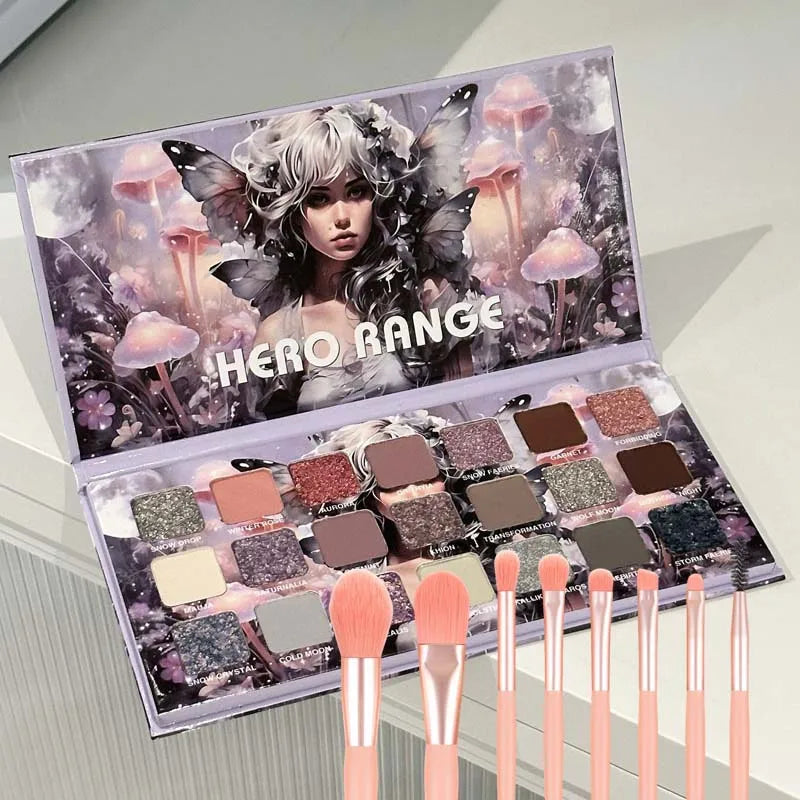Paleta de sombra de ojos camaleón de 21 colores, luna fría, pigmentos brillantes mate multifuncionales, maquillaje de larga duración