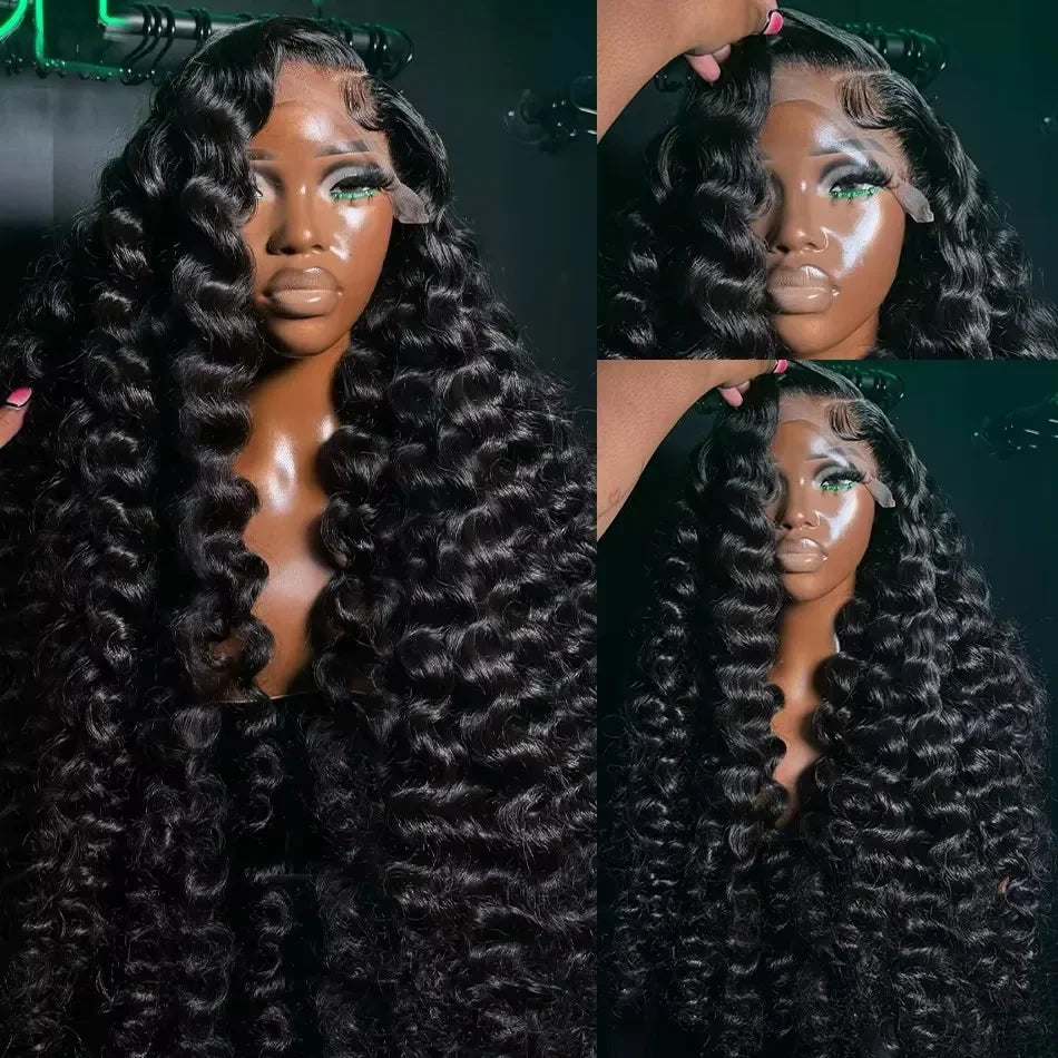 Peluca Frontal de onda profunda suelta 13x6 Hd de 250 de densidad, pelucas de encaje transparente de 30 y 40 pulgadas, peluca con malla Frontal rizada de cabello humano 100% para mujeres