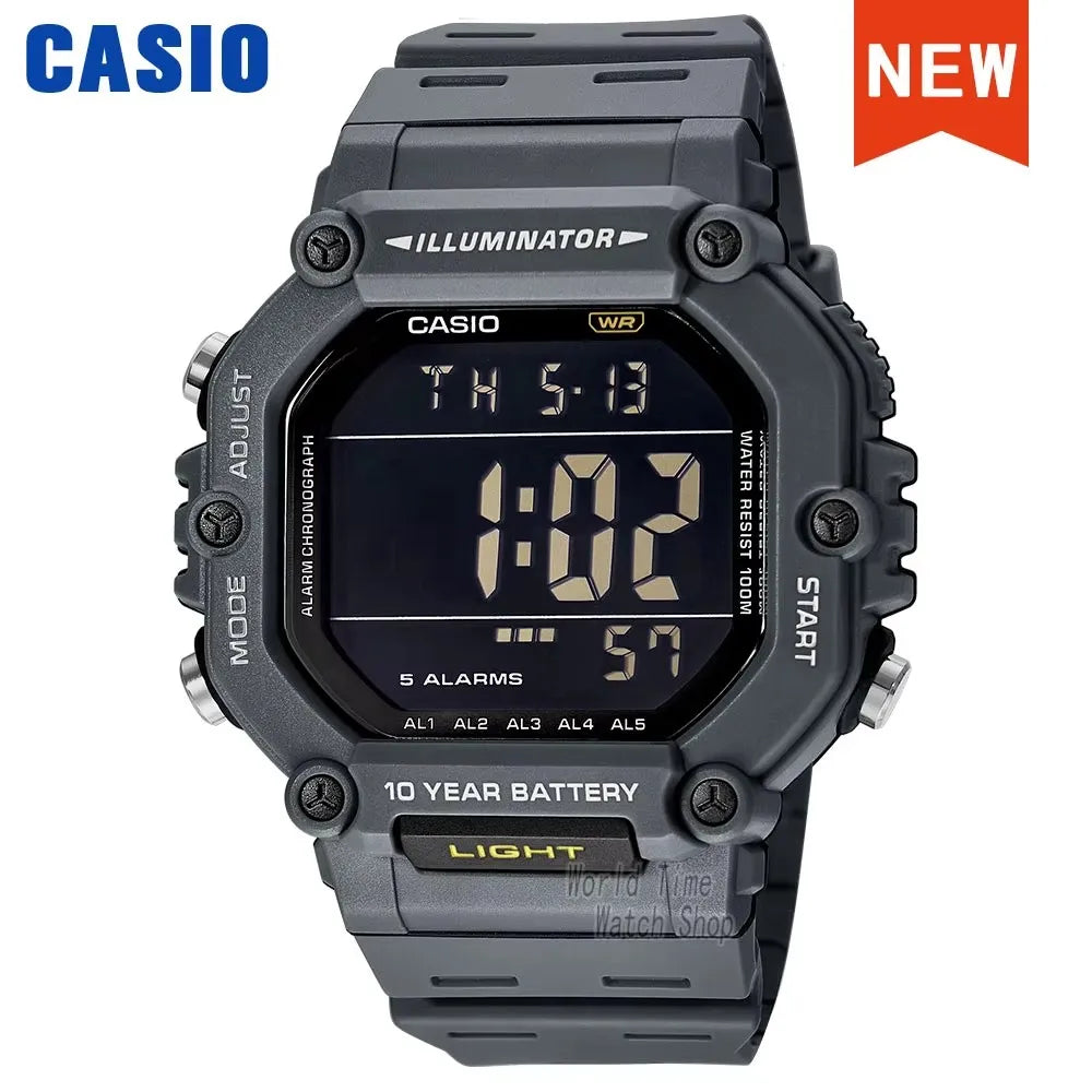 Reloj Casio con batería de 10 años de duración, 100m, resistente al agua, moda deportiva, reloj electrónico multifunción para exteriores, reloj masculino AE-1600