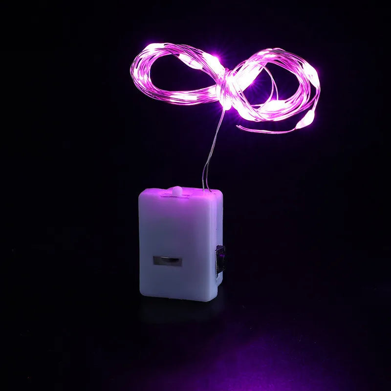 Guirnaldas de luces LED con botón y batería, guirnalda de luces navideñas, boda, Año Nuevo, dormitorio, sala de estar, decoración de jardín