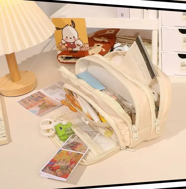 Estuche para lápices de las Chicas Superpoderosas, estuche para lápices con múltiples bolsillos, bolsa para lápices de gran capacidad para estudiantes, bolsa organizadora de papelería, regalo