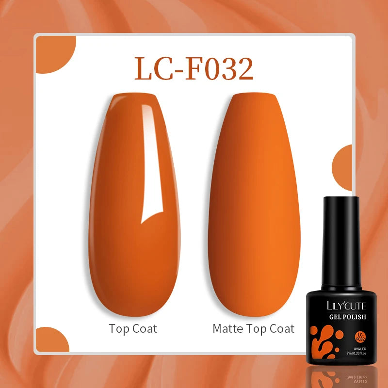 LILYCUTE-esmalte en Gel para uñas, barniz semipermanente para manicura, con LED UV, 129 colores, 7ML