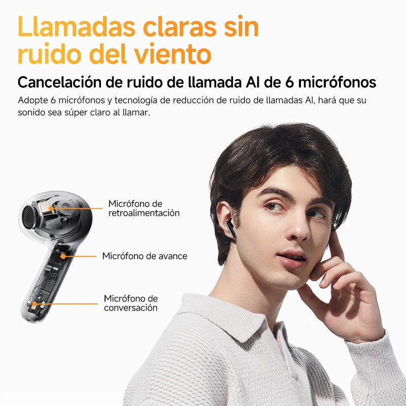 QCY HT10 AilyBuds Pro + auriculares inalámbricos Bluetooth Hi Res LDAC Audio adaptable ANC cancelación activa de ruido auriculares 28H